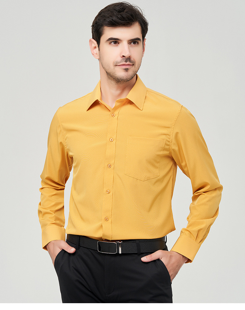 Regular Fit Fit Type Wholesale Men's Business Solid Color Long Sleeve Men's Tops