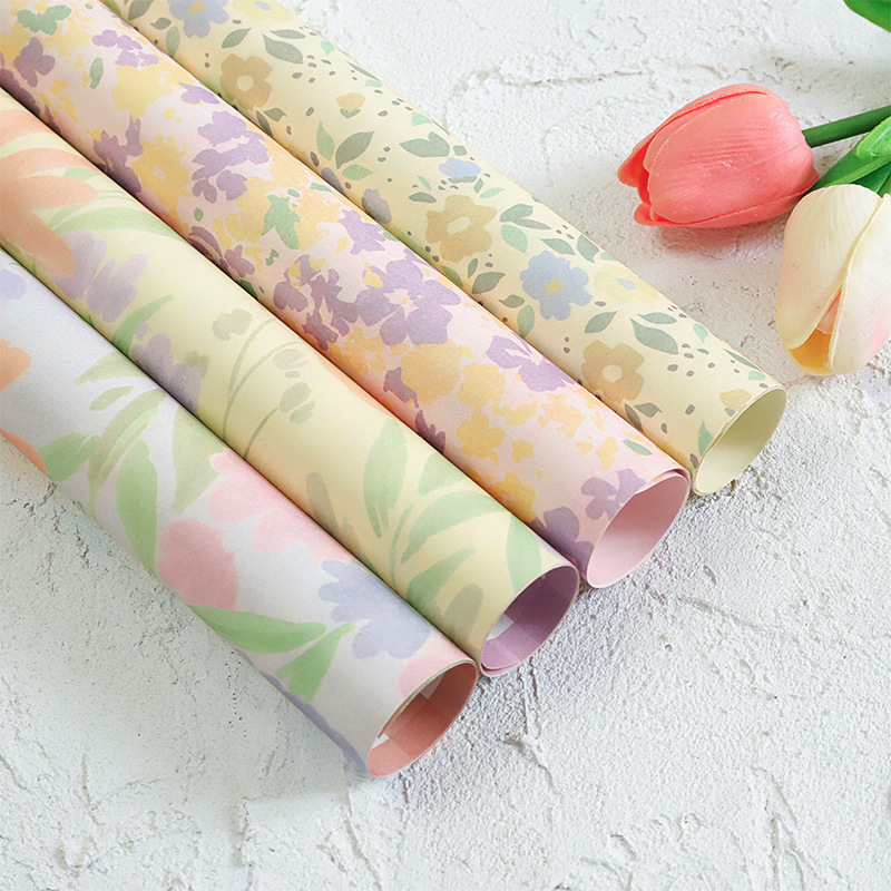 Nuevo papel de embalaje de flores picadas idílico papel de embalaje de flores en red atmósfera sensación de papel de arte florista materiales de flor