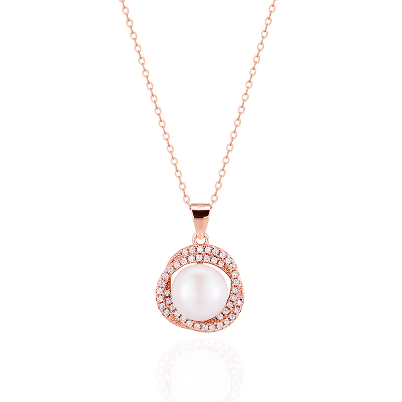 S925 plata esterlina collar de perlas agua dulce para las mujeres verano versátil nicho diseño alto sentido madre colgante cadena clavícula