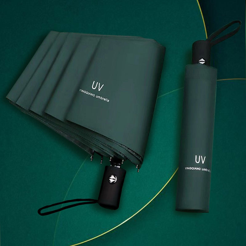 Paraguas de fábrica automático plegable manual UV paraguas pegamento negro anti-DDoS paraguas engrosado lluvia paraguas de doble uso sombrilla