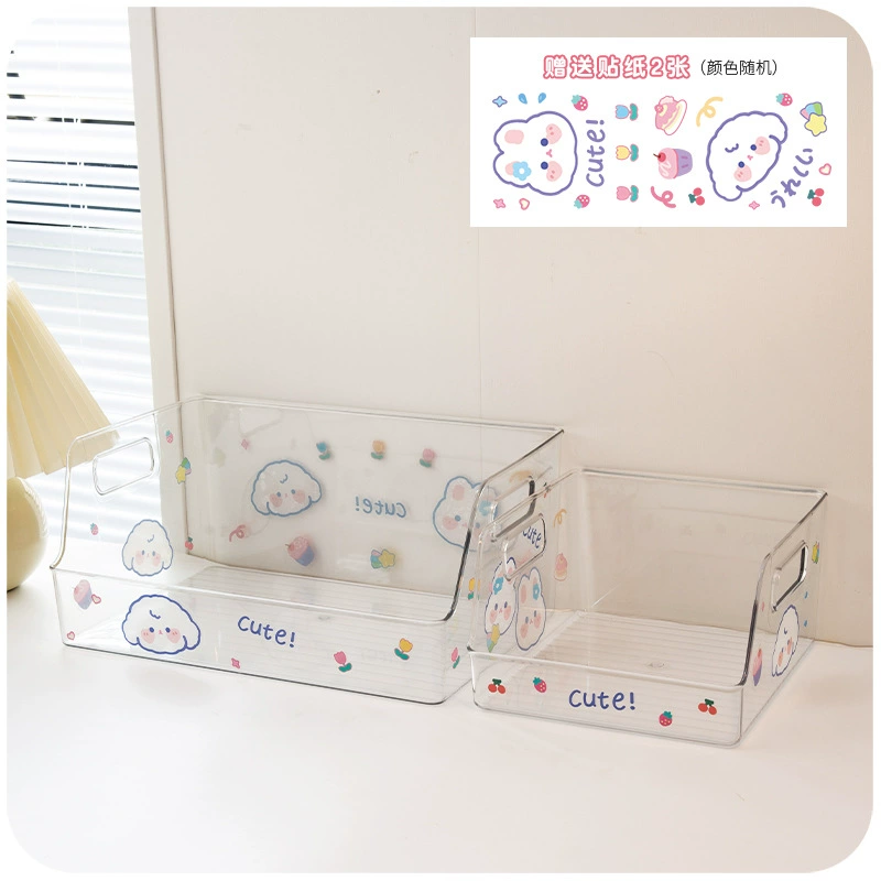 Acrylic transparent book storage box Small students put book shelf desktop desktop desk reconstruction supplies full set