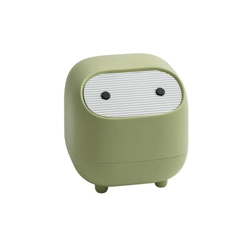 Self-designed ninja desktop small wastebasket cross-border contrasting color mini cute double-layer push-type small trash can