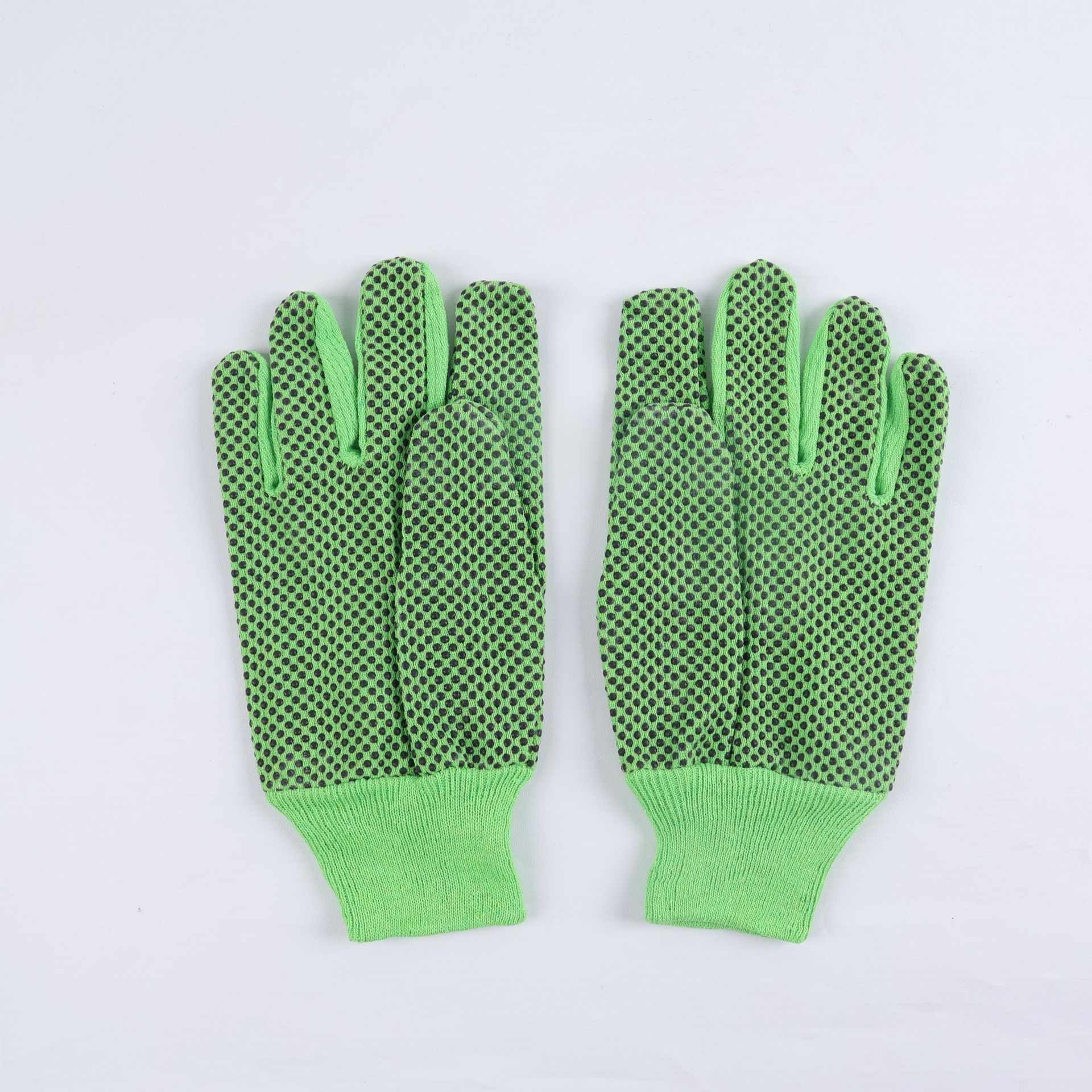 劳保帆布点胶防滑手套批发搬运工作防护手套帆布24线罗口电焊手套