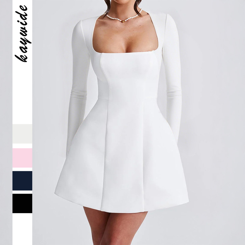 Di Yun European and American Elegant Evening Dress Long-Sleeved High-End Short Skirt Dress Women's Clothing 2025 Autumn and Winter Amazon Independent Website