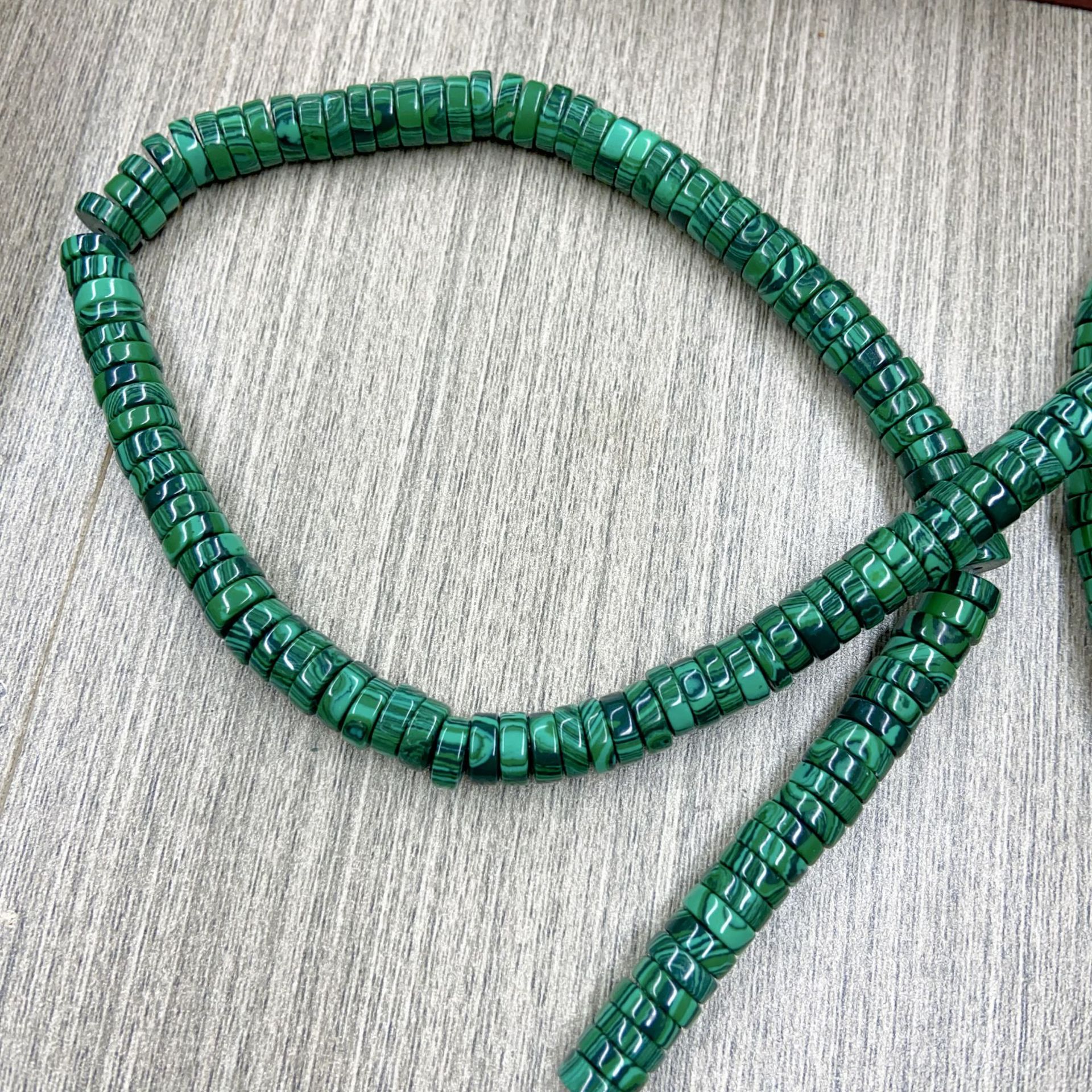 Malachite Straight-Cut Spacer Beads, Loose Beads, Accessory Beads for DIY Jewelry, Bracelets, and Crafts