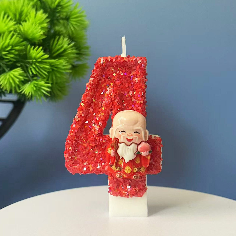 寿仙喜庆高齢者向け誕生日デコレーションデジタルバースデーキャンドル赤色誕生日ケーキクリエイティブ超キラキラ光る|undefined