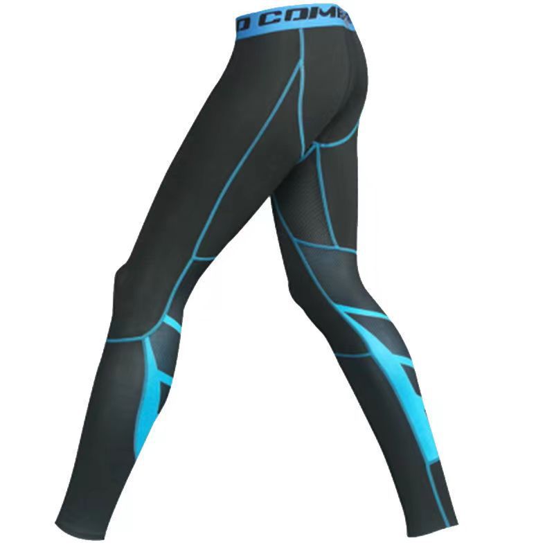 Pantalones de gimnasio para hombres de gimnasio para carreras de baloncesto impresión de pantalones apretados de nueve puntos para hombres que absorben sudor de alta velocidad elástica pantalones de compresión seca en stock