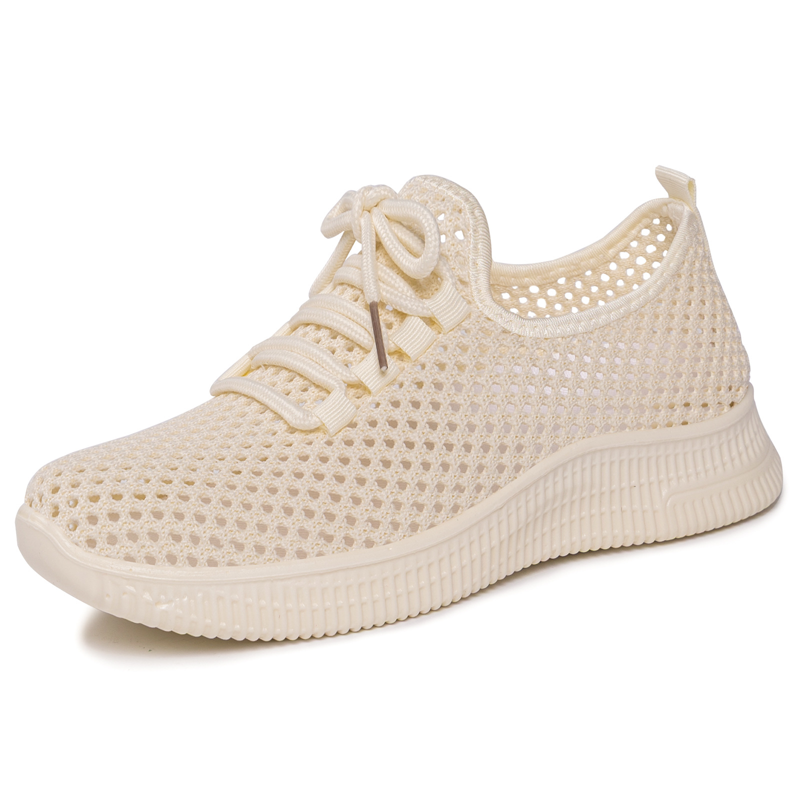 Primavera y otoño nuevos zapatos casuales de tejido de poliuretano transpirables zapatos deportivos grandes zapatos de malla de mujer