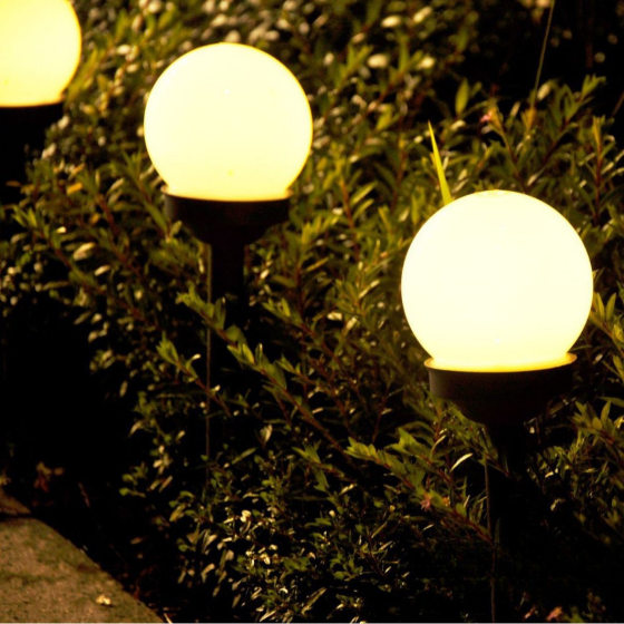 Cross-border solar round bulb-shaped lawn lamp outdoor waterproof decorative lighting courtyard garden floor lamp