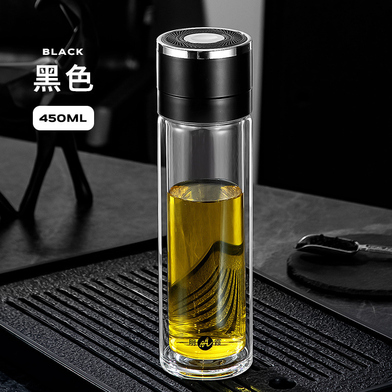 明霞グラス速開二層高ホウ素シリコンコップ携帯車載ビジネスお茶コップ卸売りカスタマイズ|undefined