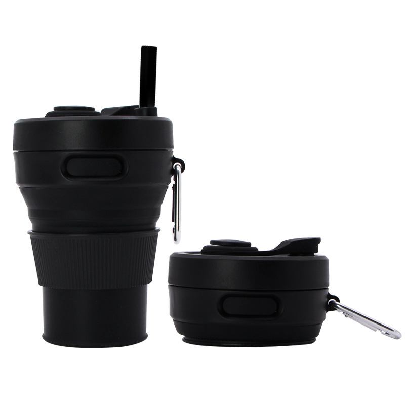 New outdoor travel silicone folding cup coffee cup portable folding cup retractable cup logo