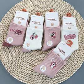 儿童袜子秋冬新款男女童中筒棉袜卡通可爱1-12岁中大童袜跑量批发