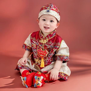 Летнее платье для мальчиков, одежда для мальчика, детское ханьфу, наряд на выход, подарок на день рождения, китайский стиль