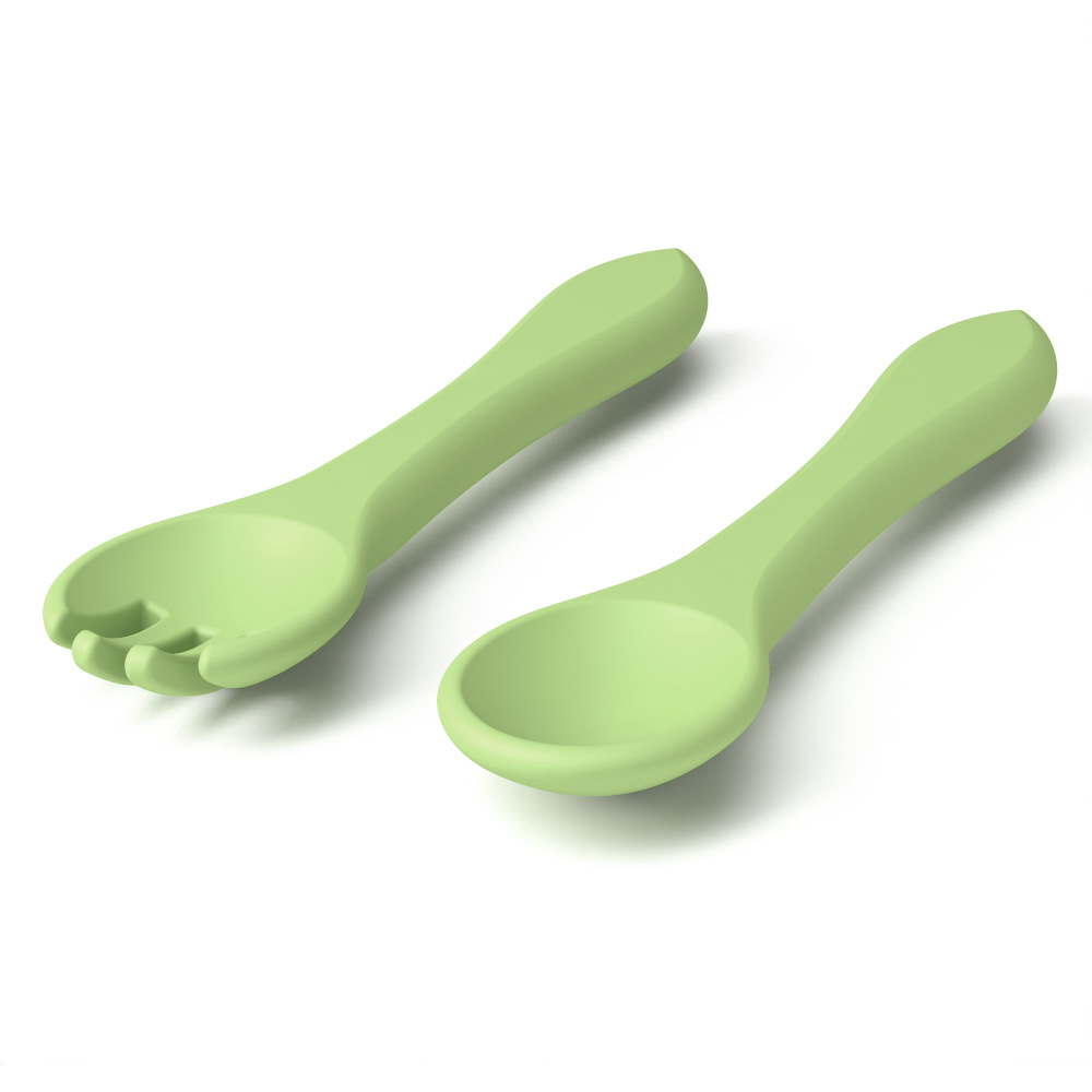 스푼과 포크는 모두 식품등급 실리콘 [아보카도 그린]