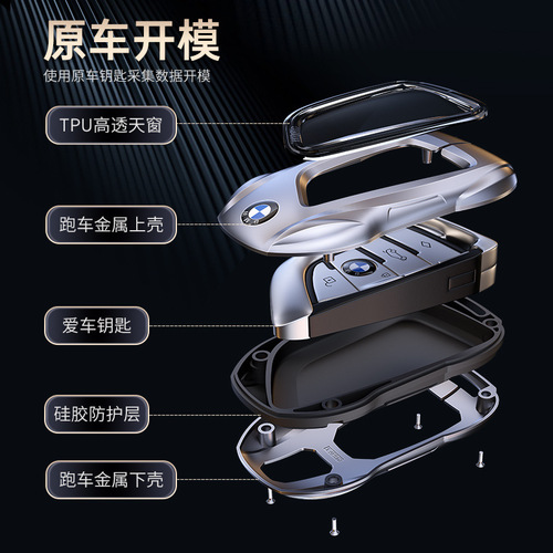 Suitable for BMW key case for 5 Series, 3 Series, 1 Series, high-end 320Li, M5, 525, 525Li, for men and women, X4 metal case