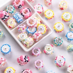 新しい手絵珠重油ビーズdiy携帯チェーンビーズ混金diyアクリル手絵珠車掛部品