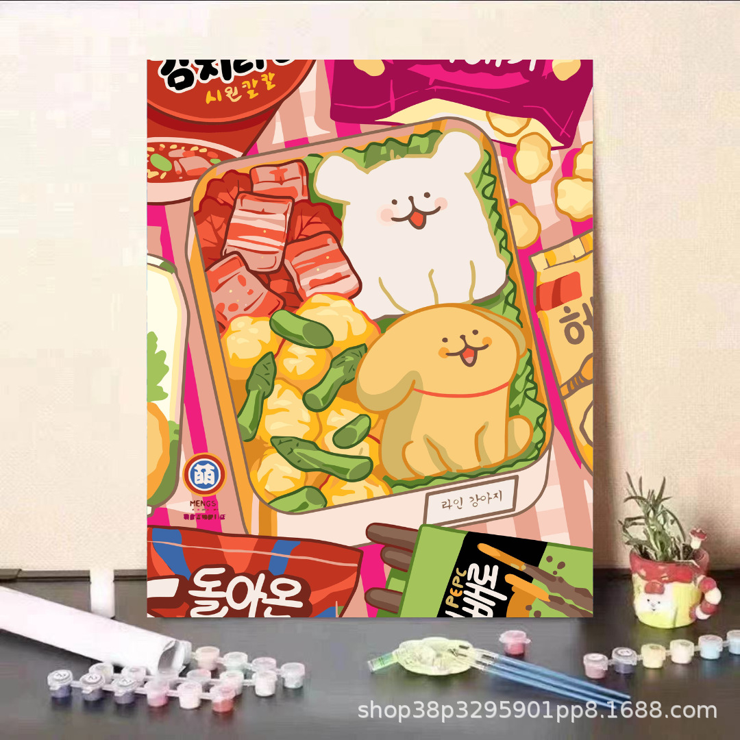 DiDi [al por mayor] pintura al óleo digital dibujos animados dibujos animados pinturas decorativas hechas a mano 40 * 50