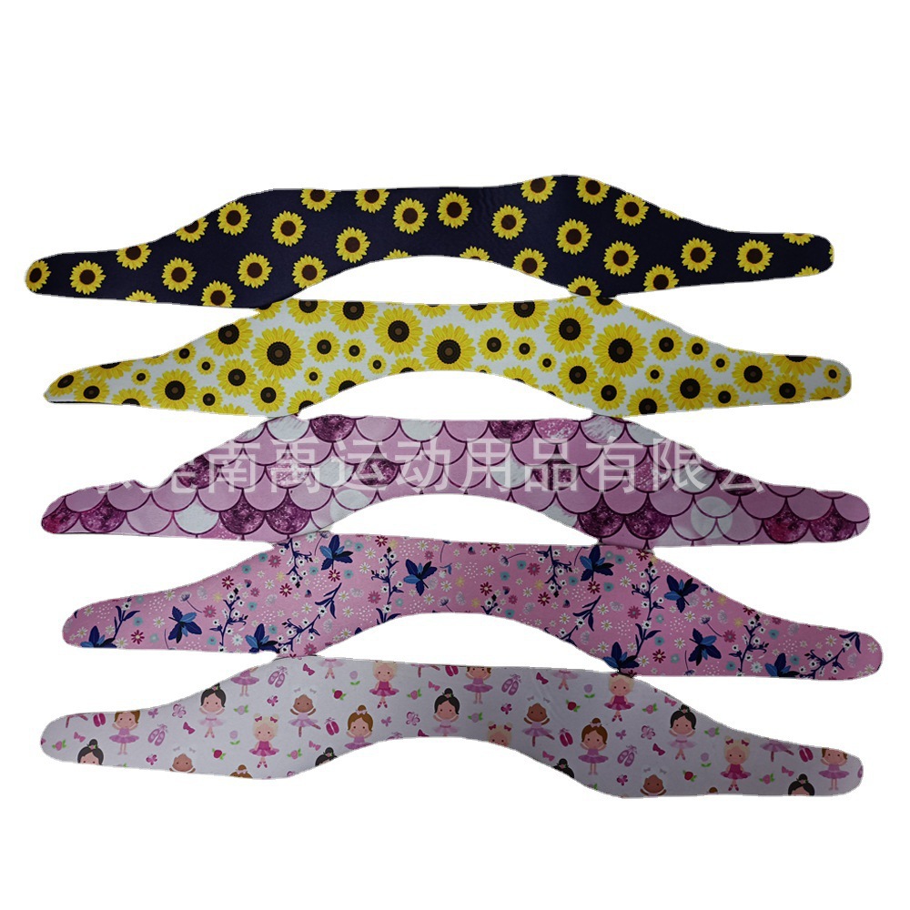 潜水料护发带儿童冲浪头带他户外运动游泳头发带热转印刷图案头带