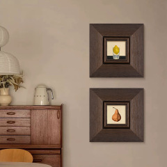 檸檬法式復古藝術裝飾畫小眾趣味餐廳走廊壁畫中古風書房臥室掛畫