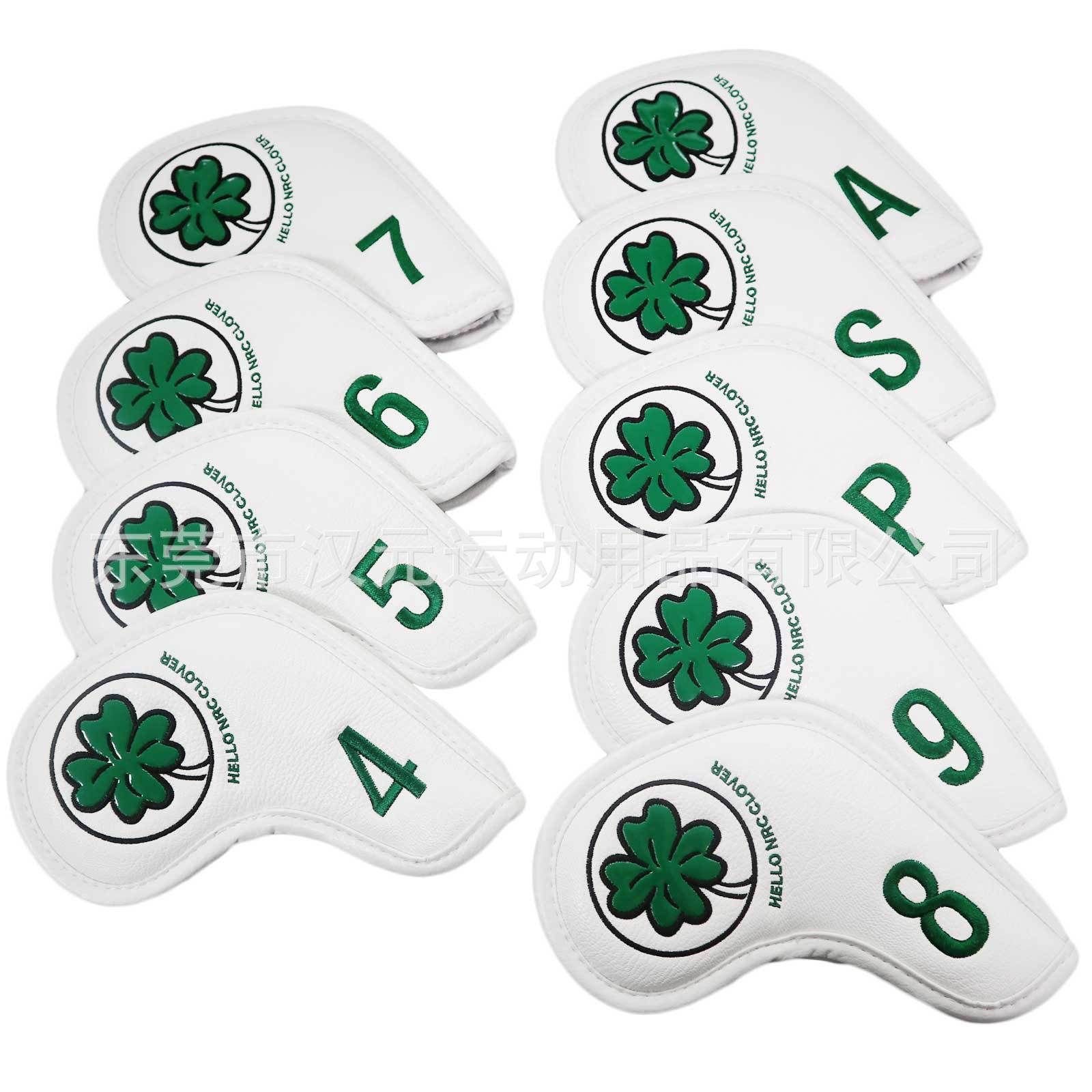 Juego de hierro de trébol de cuatro hojas blanco