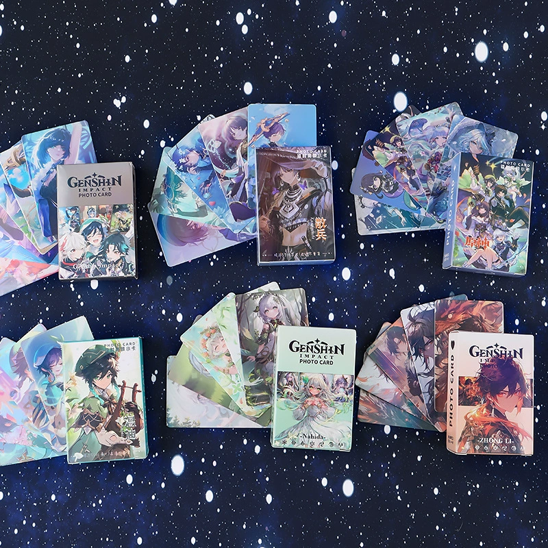 Аниме Straits Set Bingli Congliang Stick Poster Poster Laser Yuanshen Shenyuan Small Card Two-Dymer Lomo Card