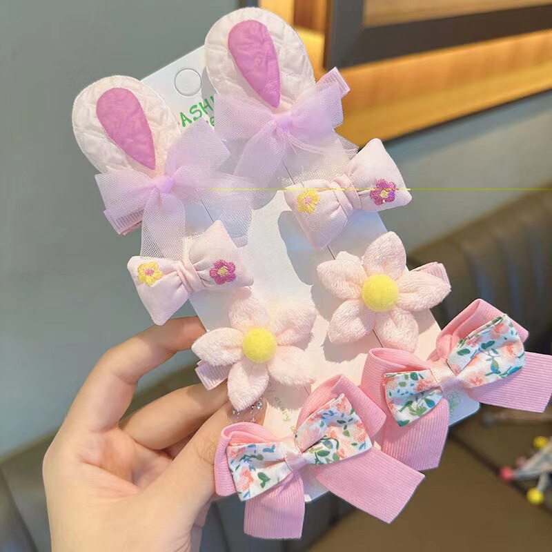 韩版蝴蝶结发夹布艺小花发卡儿童发饰网红可爱鸭嘴夹宝宝头饰包邮|undefined