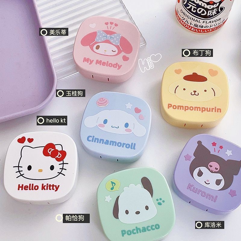 三丽鸥隐形眼镜盒大容量爆款精致美瞳盒hellokitty库洛米美瞳盒