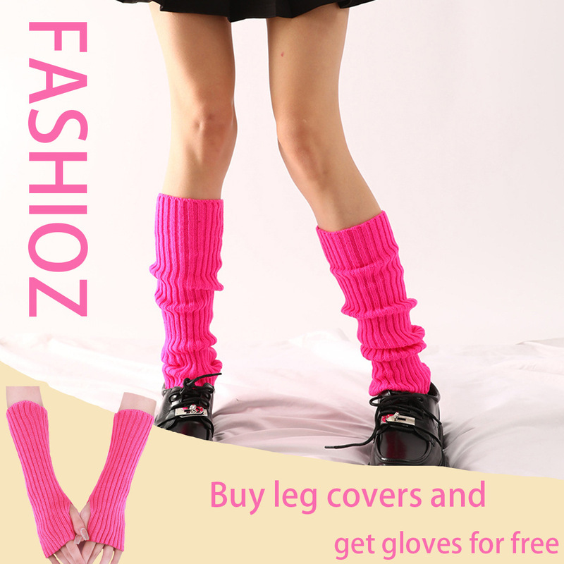 Long Striped Gloves New Cross-border Autumn and Winter Wool Sleeves for Men and Women Mid-length Knitted Warm Fingers Fake Sleeves