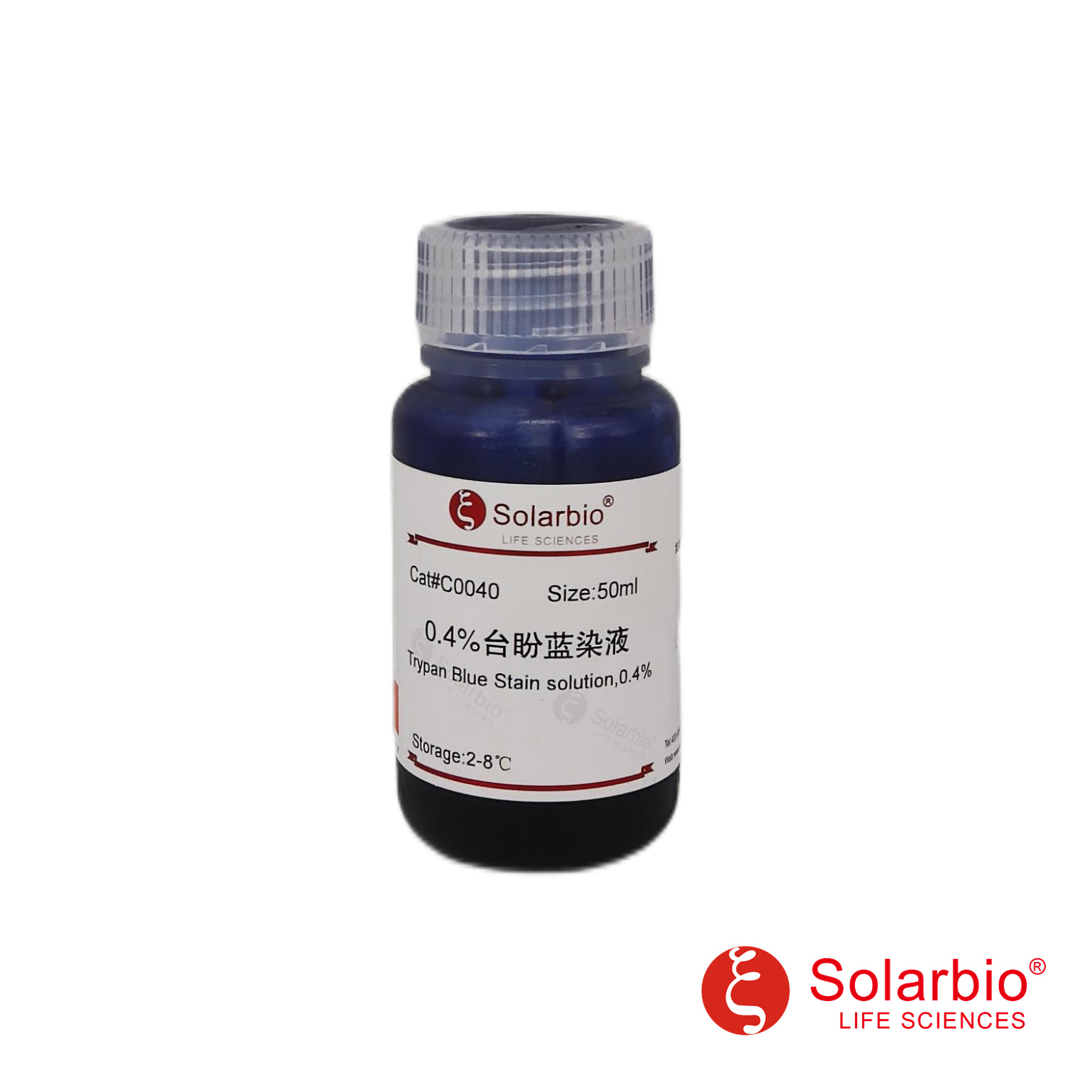 C0040   台盼蓝染色液(0.4%)  72-57-1 细胞活性染料 检测细胞膜