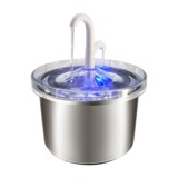 Автоматический диспенсер для циркулирующей воды для домашних животных из нержавеющей стали, небольшой диспенсер для воды для кошек на дереве, 2,5 л