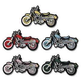 朋克风摩托车哈雷机车绣花刺绣布贴热熔胶补丁贴补洞衣服服装辅料