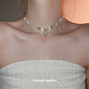 Cute crystal with tassels, necklace, advanced chain for key bag  from pearl, french style, light luxury style, wholesale