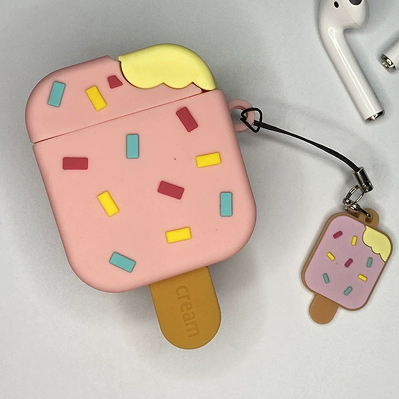 Силиконовый защитный чехол в виде мультфильма (Apple) для AirPods 1/2/Pro/3, милый карабин-брелок, Bluetooth-чехол