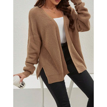 D 72005 Solid loose long pocket knit top ��ɫ���ɳ���ڴ���