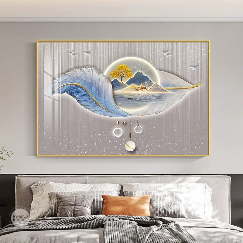 现代卧室床头装饰画挂画轻奢大气主卧挂画客厅高级感房间墙面壁画|undefined