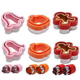 批发圣诞节三明治切模卡通造型曲奇切模具防压伤手烘焙工具饼干模