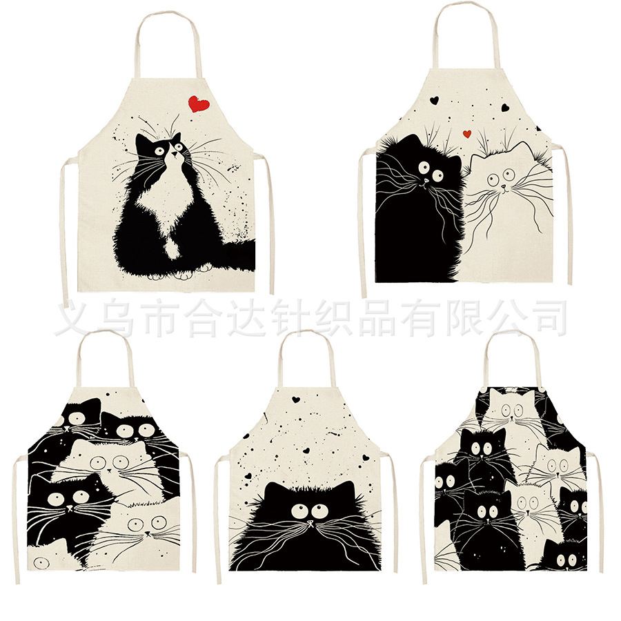 모든 크기의 국경 간 앞치마, 인기 판매 패턴, 맞춤형 린넨 민소매 홀터넥 얼룩 방지 주방 내구성 작업복