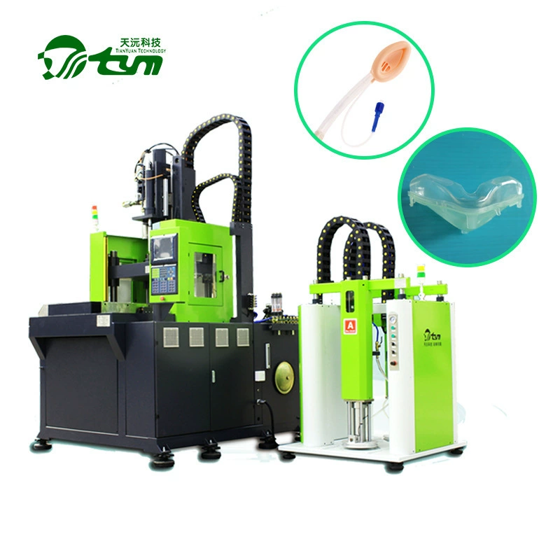 Жидкий силиконовый медицинский комплект медицинского оборудования для производства оборудования Вертикальный 95-тонный двухстанционный инжекционный формовочный станок