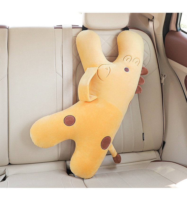 Children's Car Seat Belt Anti-Stranglehold Sleeping Pillow Plush Cute Travel Rest Neck Pillow Shoulder Pad