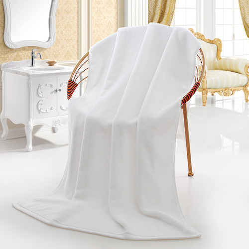 Hotel bath towel cotton wholesale star beauty salon hotel large towel custom hot spring bath pure cotton white bath towel
