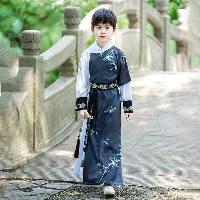 Национальный ветер детский костюм Hanfu 2024 новый осенний мальчик, ученик средней школы, красивый национальный прилив, детская одежда