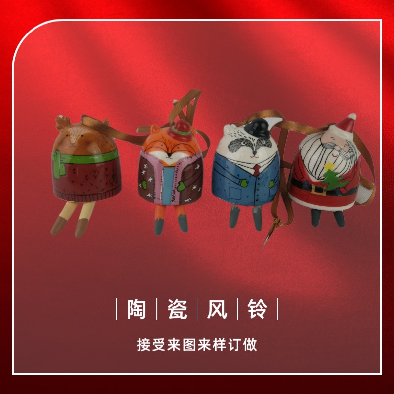 Santa Claus campana de viento cerámica campana de viento japonesa colgante campana colgante campana colgante campana muñeco de nieve campana