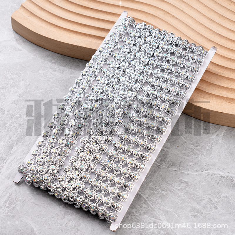 Nuevos accesorios de decoración de encaje Cadena de plata Gota de agua Cadena de diamantes cosidos a mano de oro Miao Diy Accesorios decorativos hechos a mano