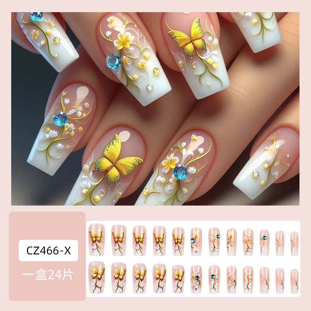 Cross-border uñas falsas uñas desgaste largo T-punto de la jalea del diamante del clavo del gel de uñas pieza de prensa al por mayor en las uñas