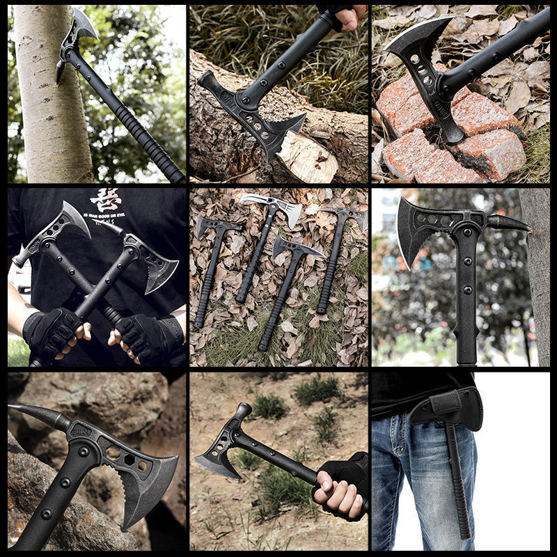 Hacha táctica multifuncional cuchillo de hacha de mano arma de supervivencia de defensa al aire libre especial de corte de madera hacha de ingeniero
