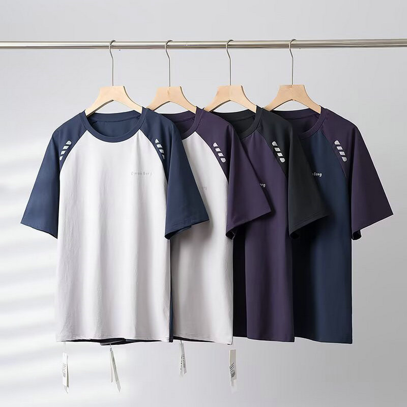 Retro trend fashionable quick dry sports brand short sleeve T-shirt…