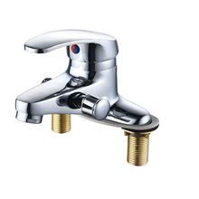 面盆双孔水龙头带淋浴花洒三联混水阀洗脸池盆冷热双用洗澡龙头