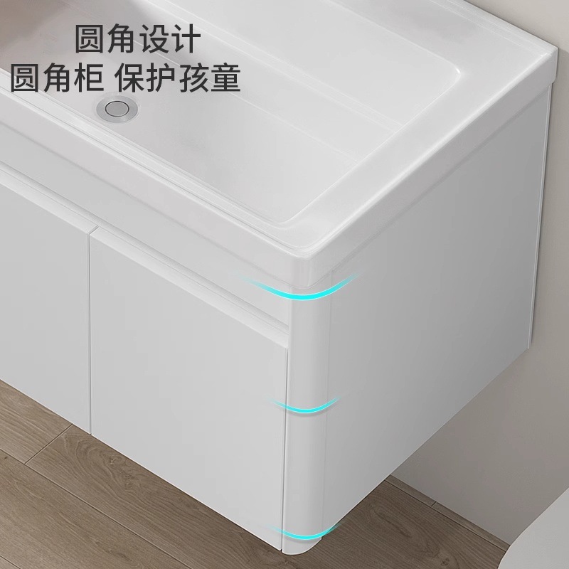 lavabo colgante simple tipo pared balcón armario de lavandería en una parte lavabo con tabla de fricción lavabo cerámica lavabo fregadero