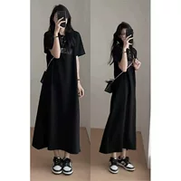 Летнее длинное платье-т shirt для отдыха, юбка, оверсайз, макси
