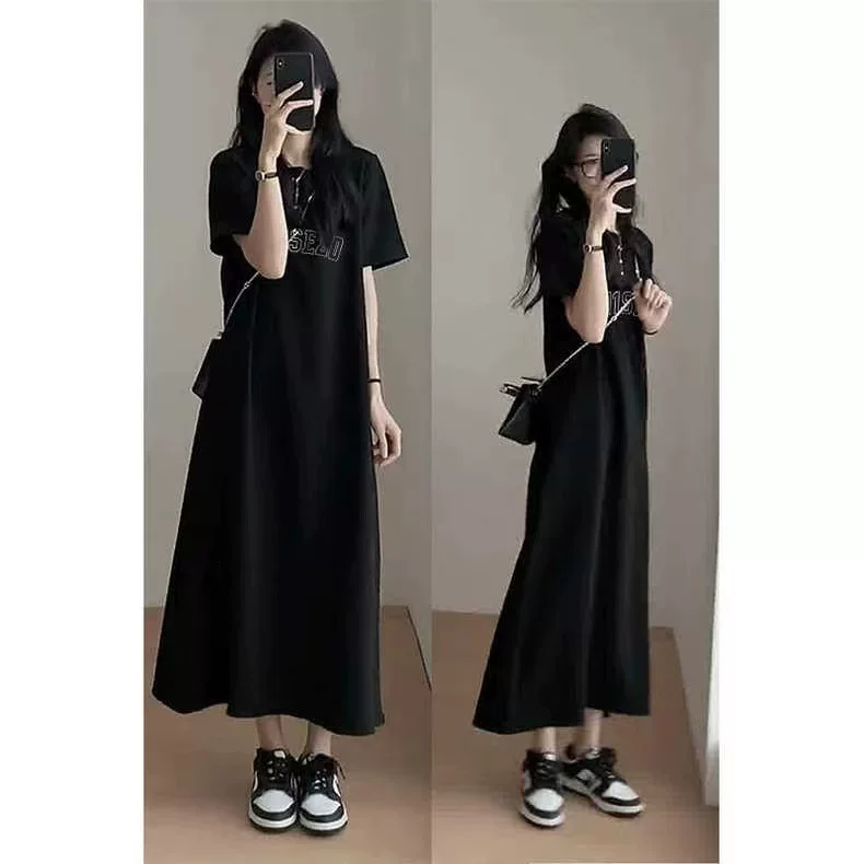 Летнее длинное платье-т shirt для отдыха, юбка, оверсайз, макси